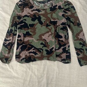 Veronica Beard Camouflage Long Sleeve Tee